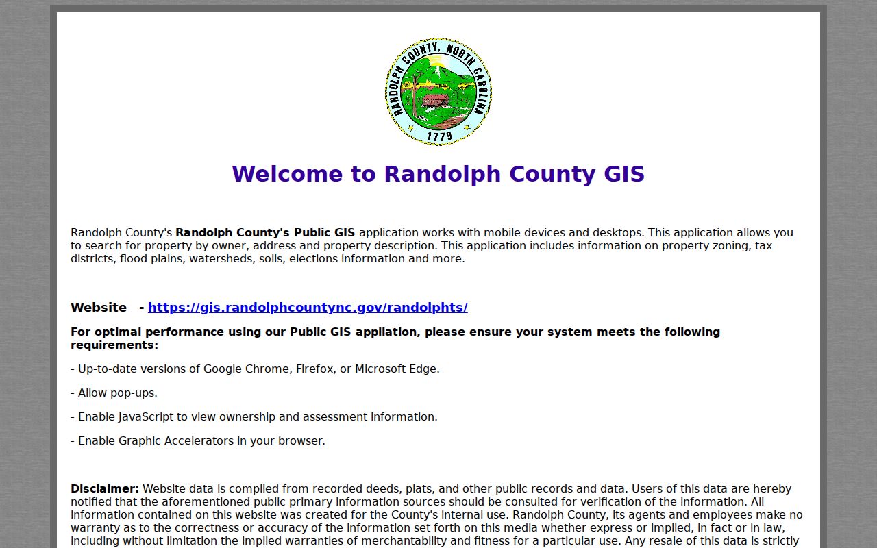 Asheboro residents directory Randolph GIS parcel viewer