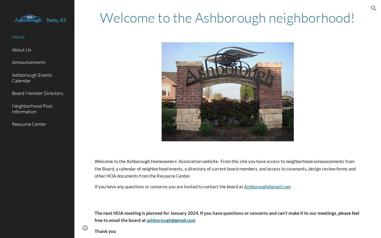 Asheboro neighbors Ashborough HOA directory page