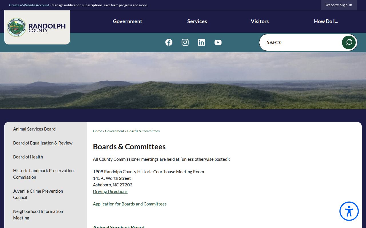 Asheboro neighbors Randolph Boards and Committees page