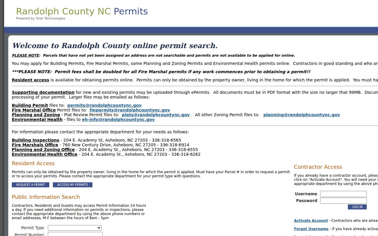 Asheboro neighbors Randolph eSuite permit portal