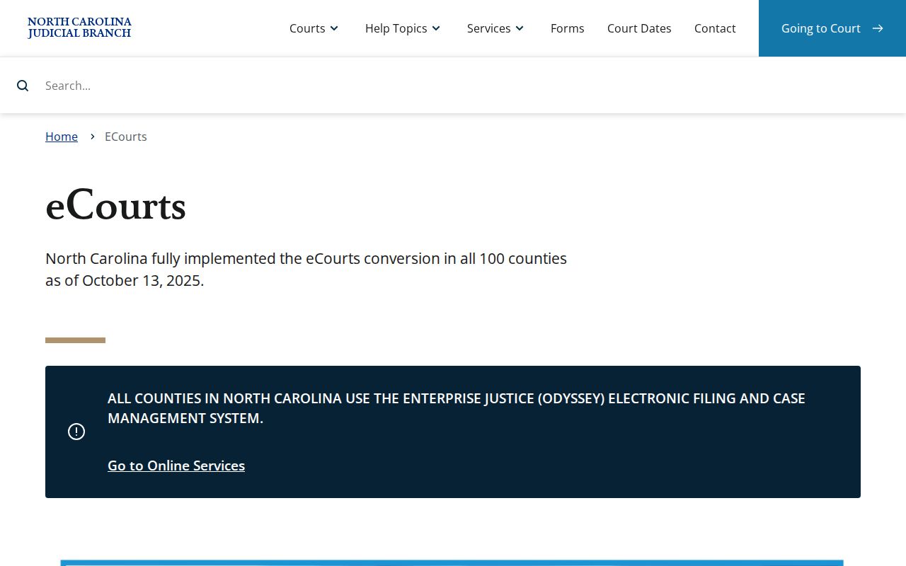 Asheboro resident lookup through the North Carolina eCourts access page