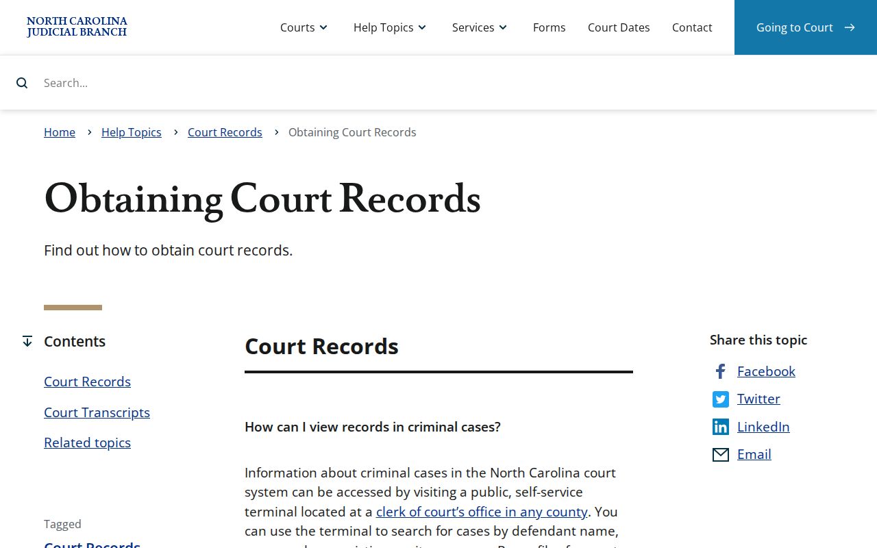 Asheboro resident lookup court-record access instructions from North Carolina Courts