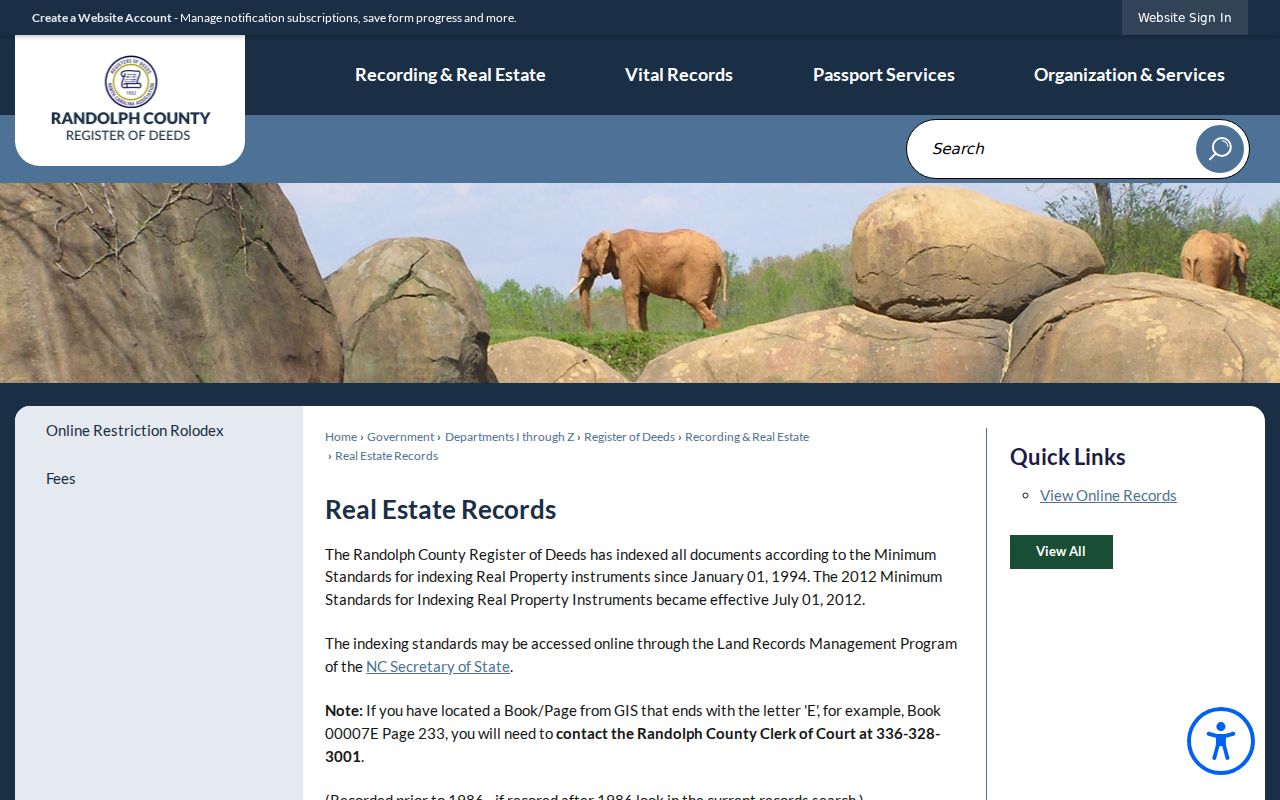 Asheboro street directory Randolph grantor grantee records