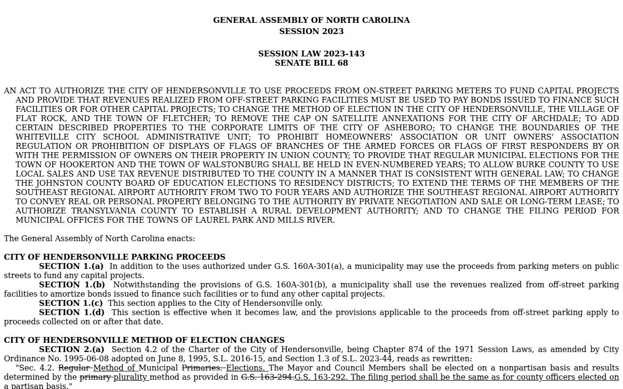 Asheboro ZIP code directory 2023 annexation law record